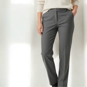 NWT Kenneth Cole Wool Gray Herringbone Lined Straight Leg Pants Versatile sz 8